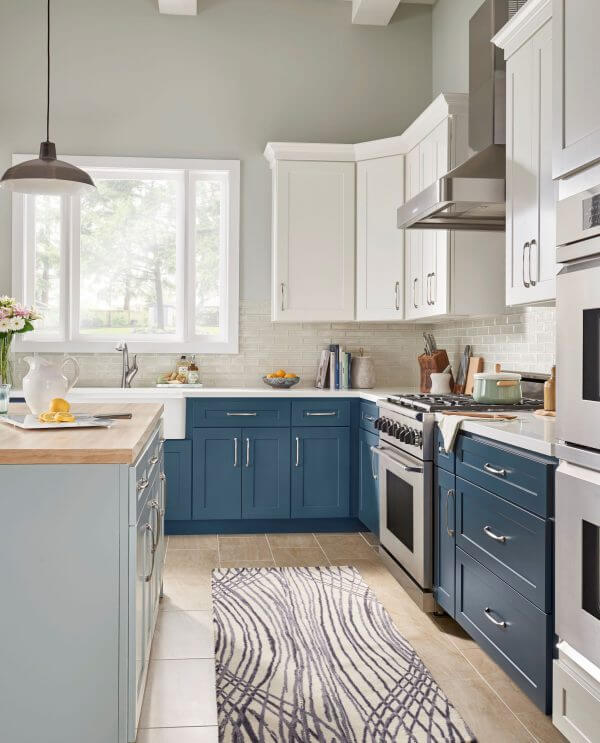 Blue and White Pennsylvania Kitchen Cabinet